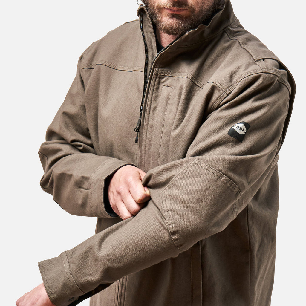 Stretching sleeve of the BRUNT utility scott work jacket in brown * 0
