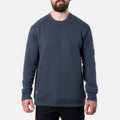 View 1 front of the BRUNT water resistant midweight crewneck in navy blue * 0