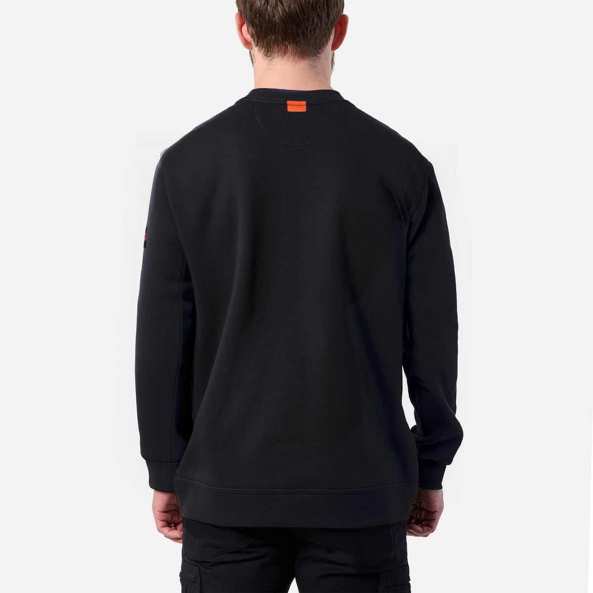 Back of the BRUNT water resistant midweight crewneck in black * 1