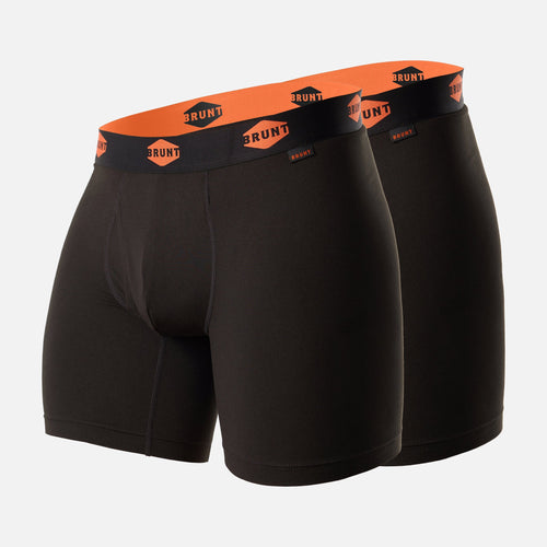 View 1 front of two of the 6 inch BRUNT comfort boxer in black * 0