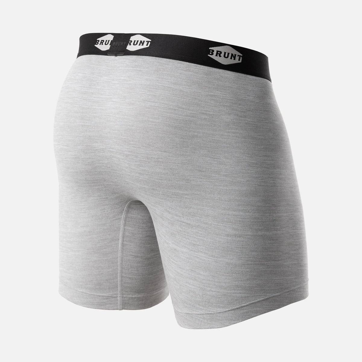 45 degree angle of comfort tech boxer 9 inch in heather grey back * 0