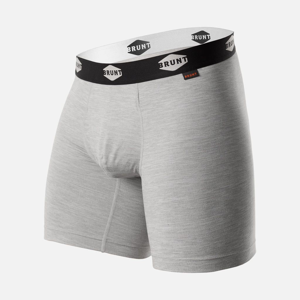 View 2 45 degree angle of comfort tech boxer 9 inch in heather grey front * 0