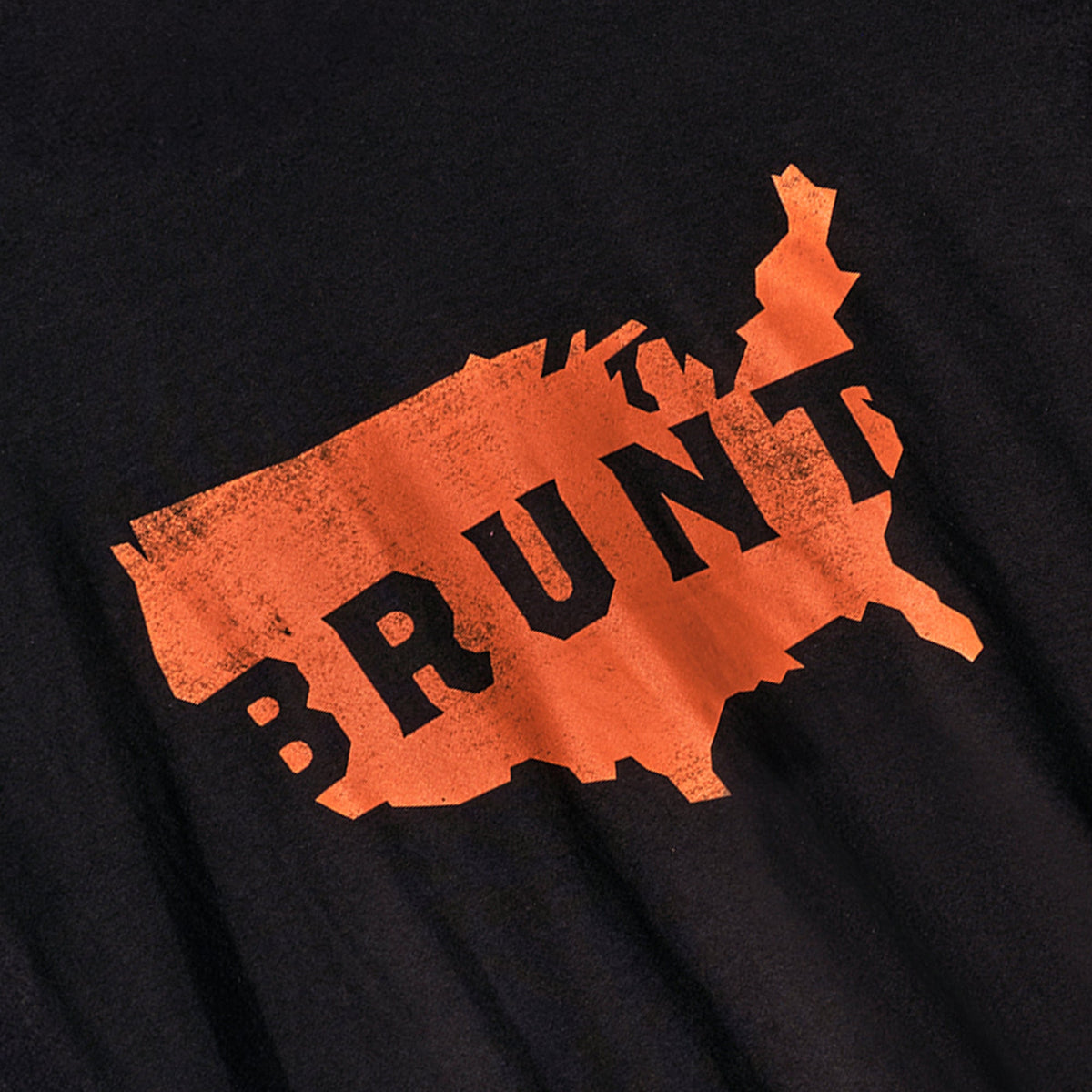 View 2 graphic of the BRUNT high quality t-shirt in black with USA map graphic on front * 0