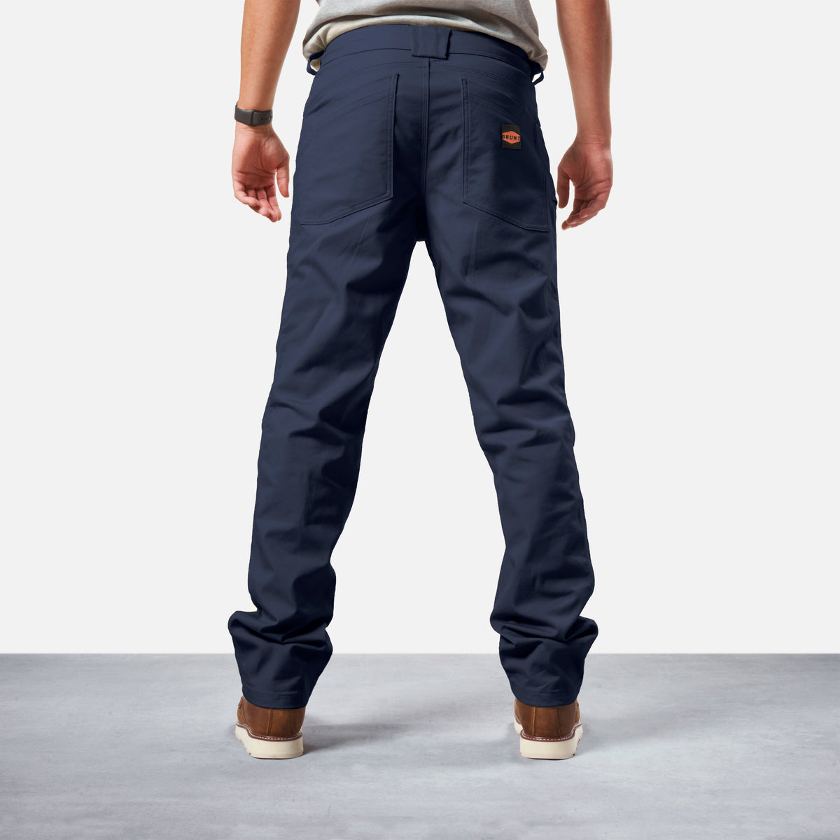 Back of BRUNT water resistant stretch torra work pant in dark navy * 0