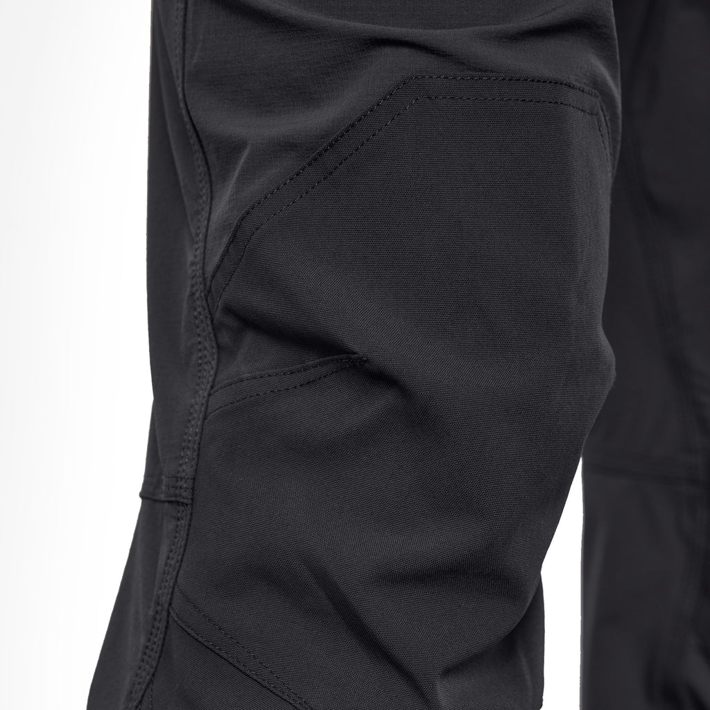 View 2 articulated, double layer knee of BRUNT water resistant durable breathable work pant in black