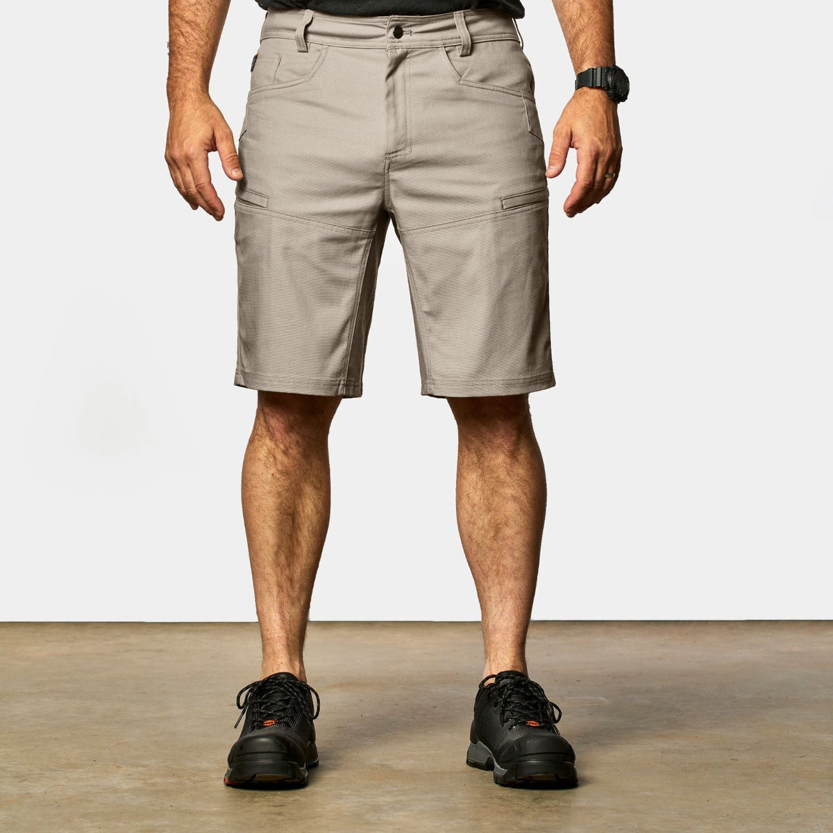 View 1 front of BRUNT abrasion resistant torra hd work shorts in khaki * 1