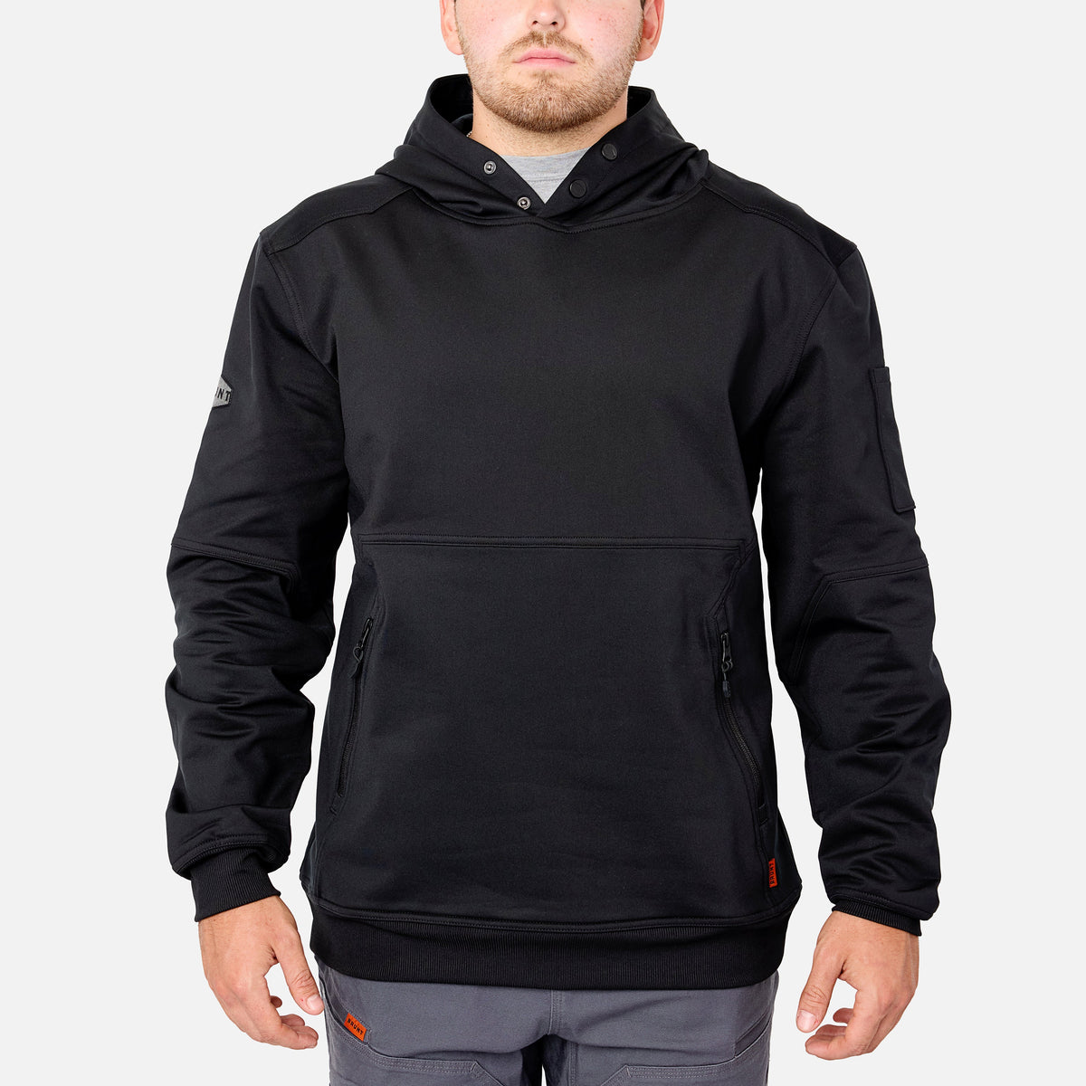 View 1 front of the BRUNT light weight work hoodie in black * 1
