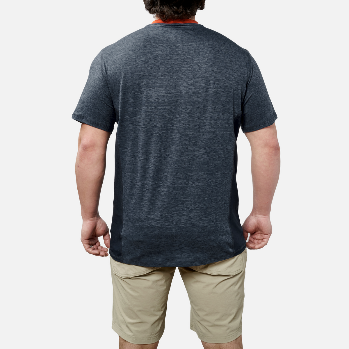 Back of the BRUNT lightweight mckenna sun tee with UPF protection in blue heather * 3