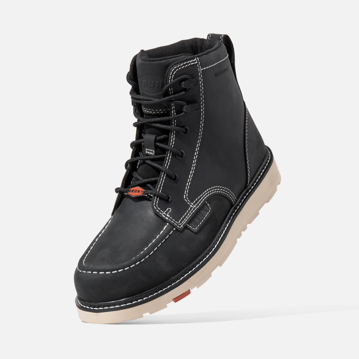 45 degree angle of the left BRUNT 6 inch waterproof composite toe marin work boot in black * 1 
