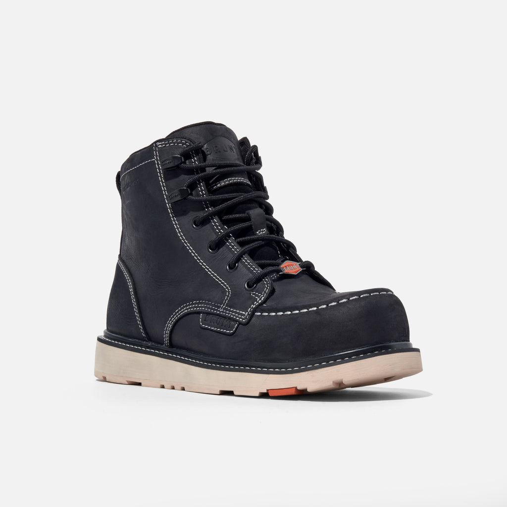 View 2 45 degree angle of the right BRUNT 6 inch waterproof composite toe marin work boot in black * 1 