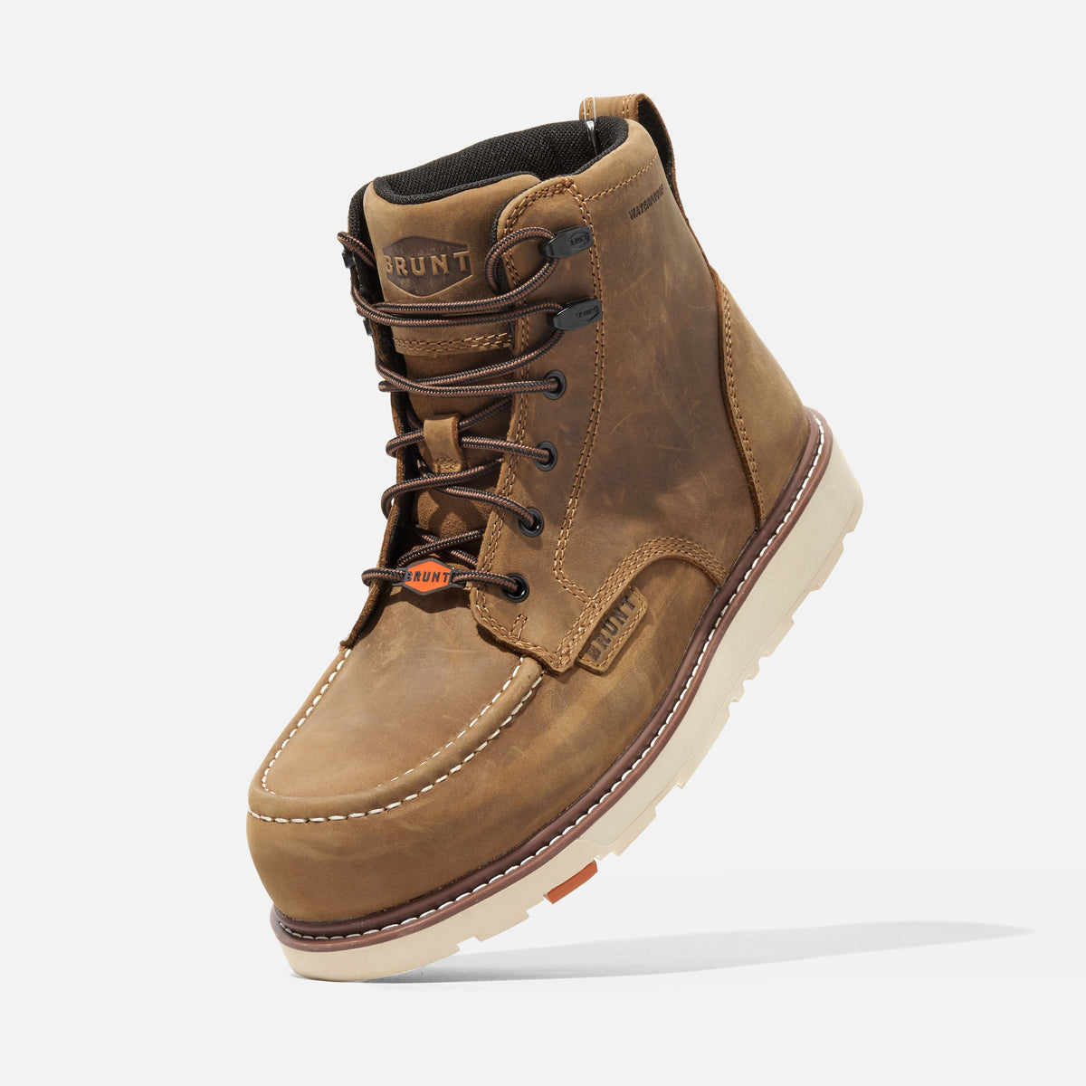 45 dgree of the left side of the BRUNT 6 inch insulated composite toe work boot in brown