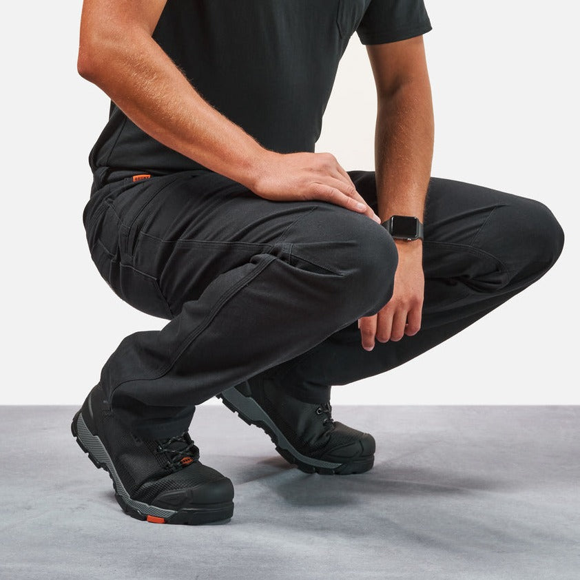 Squatting in BRUNT water resistant stretch torra work pant in black * 5
