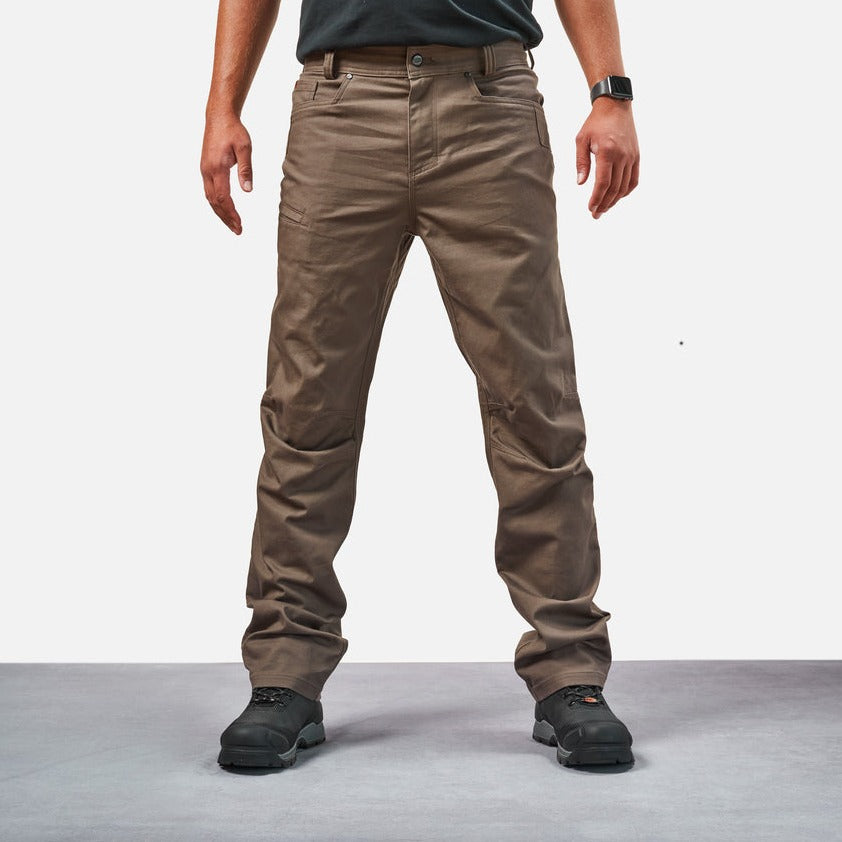 View 1 front of BRUNT water resistant lined torra work pant in brown * 2