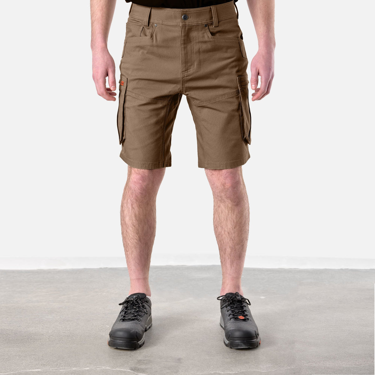 View 1 front of BRUNT abrasion resistant cargo work shorts in brown* 1