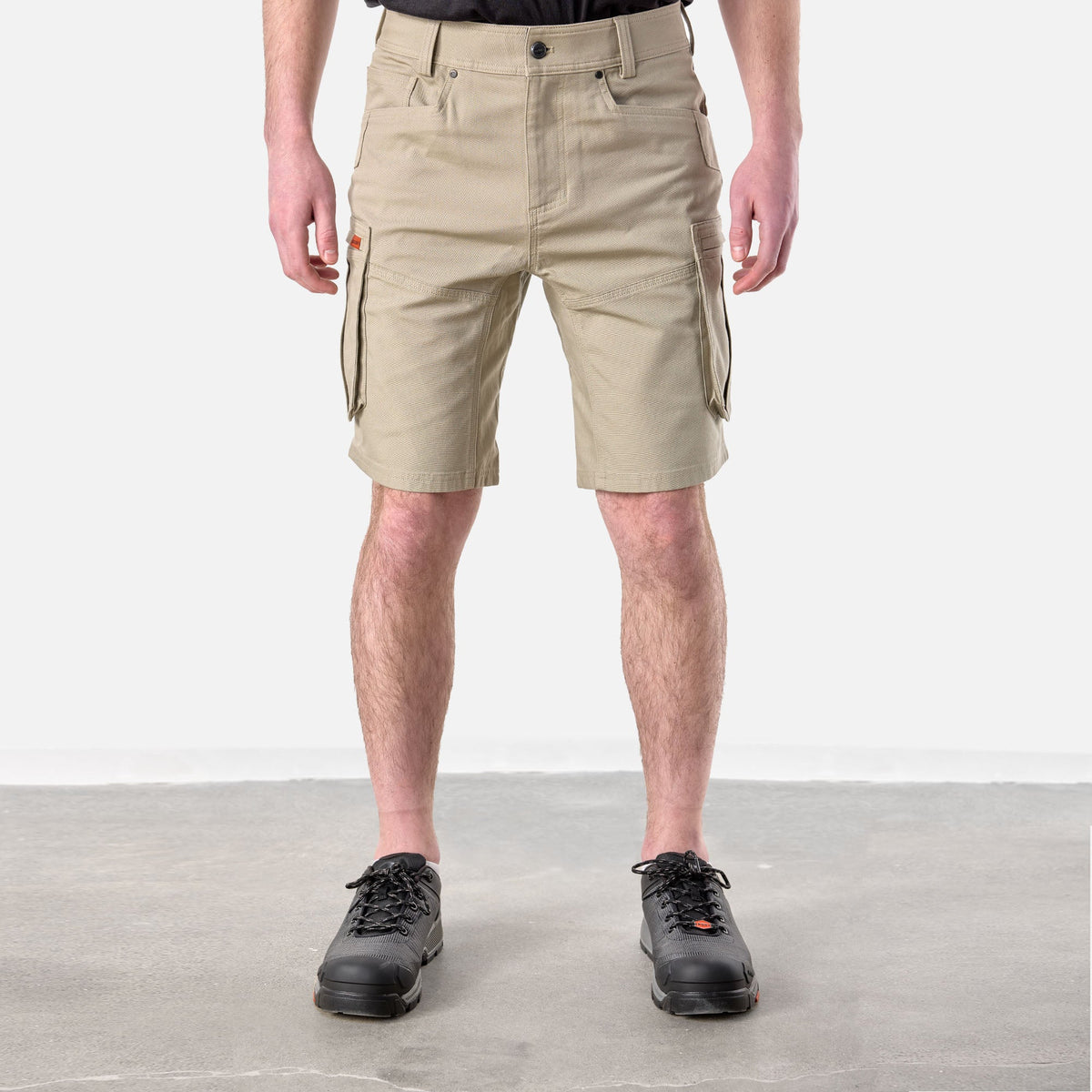 View 1 front of BRUNT abrasion resistant cargo work shorts in khaki * 0