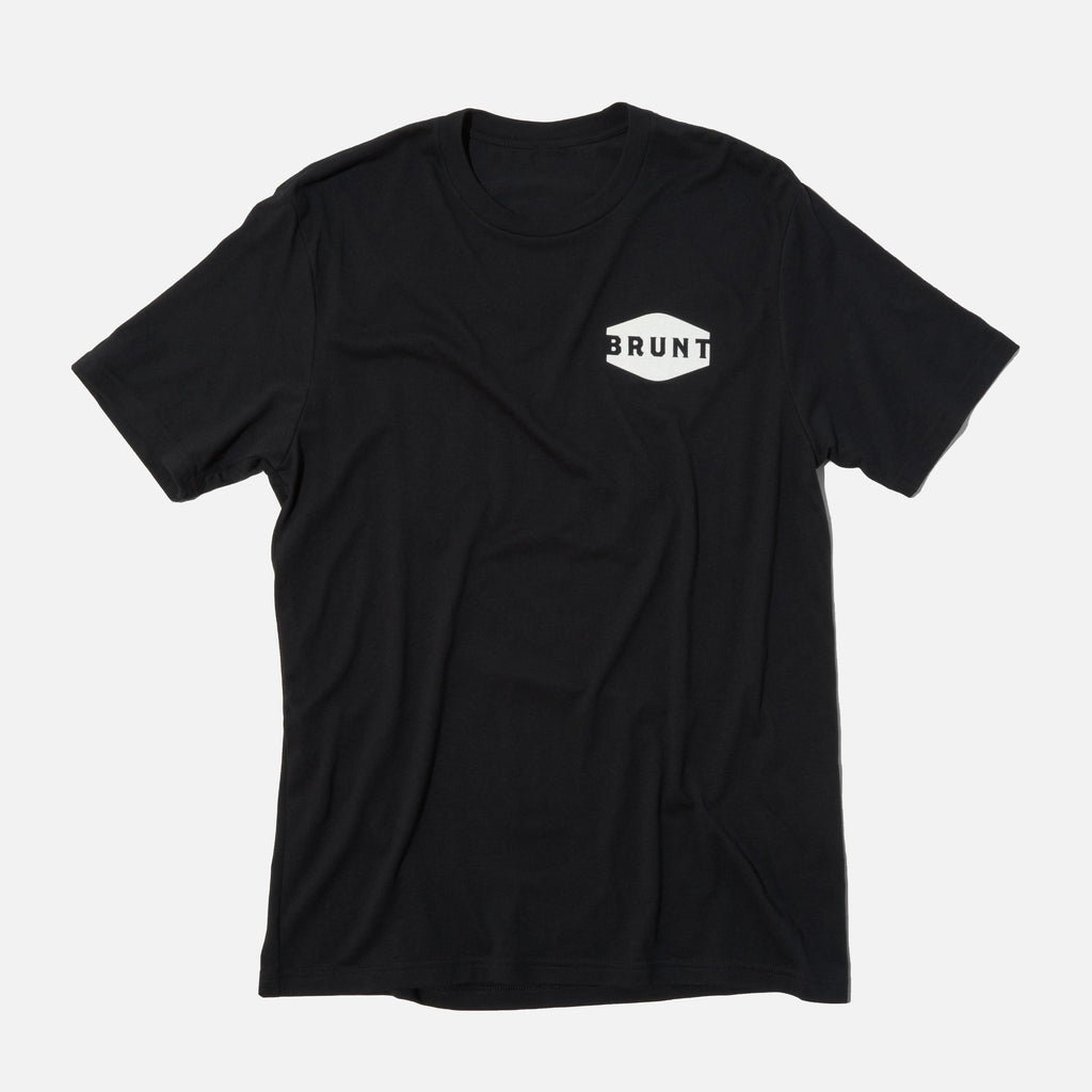 Front of the BRUNT high quality t-shirt in black with lion graphic on back