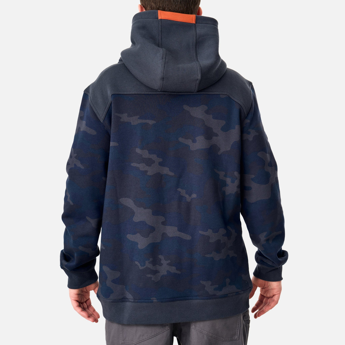 Back of the limited edition BRUNT water resistant shevlin work hoodie in blue camo * 1