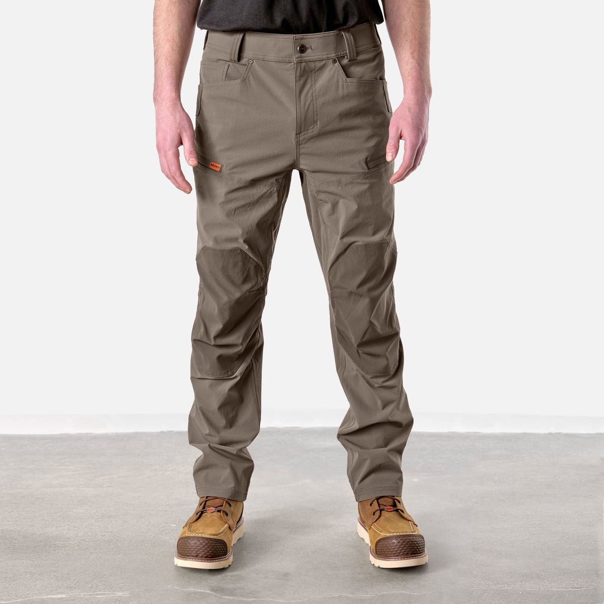 View 1 front of BRUNT water resistant durable breathable work pant in brown * 1