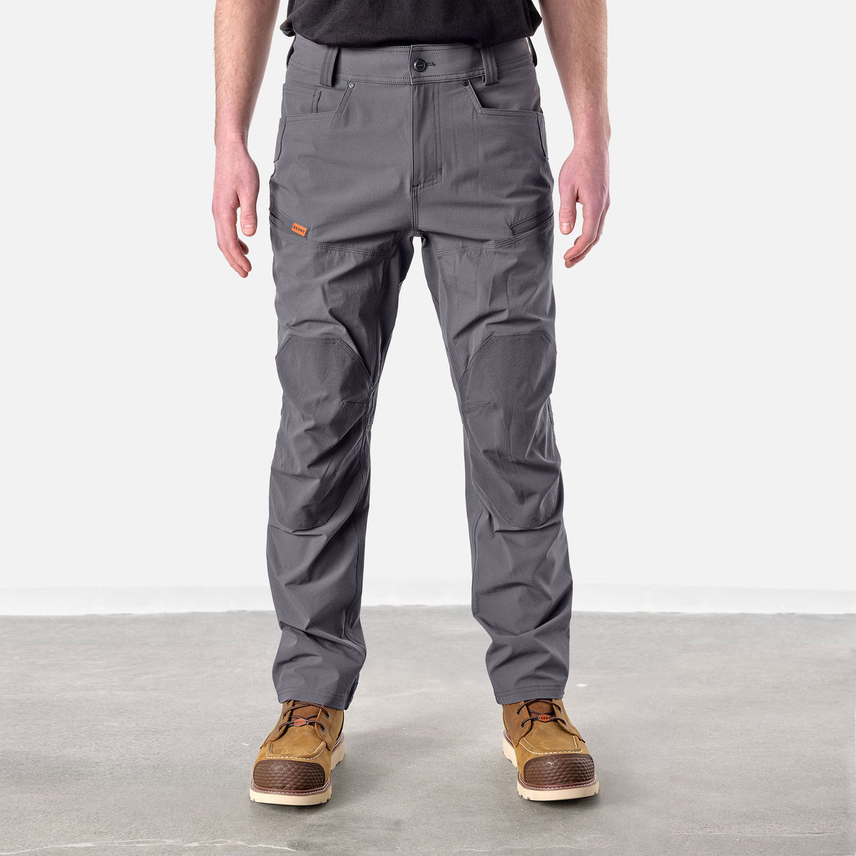 View 1 front of BRUNT water resistant durable breathable work pant in charcoal * 0