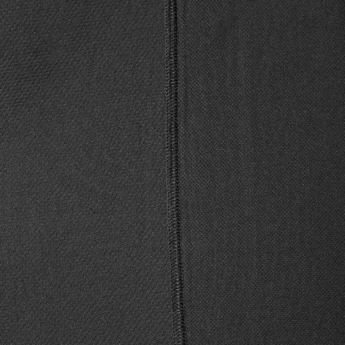Close up of ventilation panel of the BRUNT lightweight breathable ventilated tech polo with UPF protection in black * 0