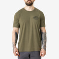 Front of the limited edition BRUNT high quality t-shirt in military green frost