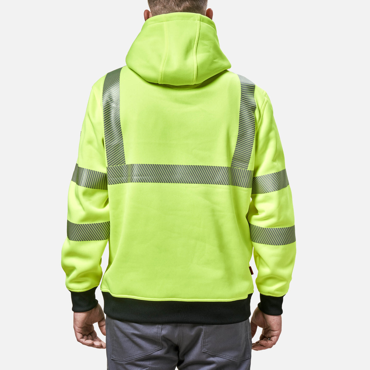 Back of the BRUNT hi-visibilty ANSI rate shevlin hoodie