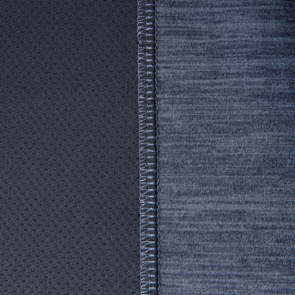 Close up of breathable mesh of the BRUNT lightweight quarter zip sun shirt with UPF protection in blue heather * 3