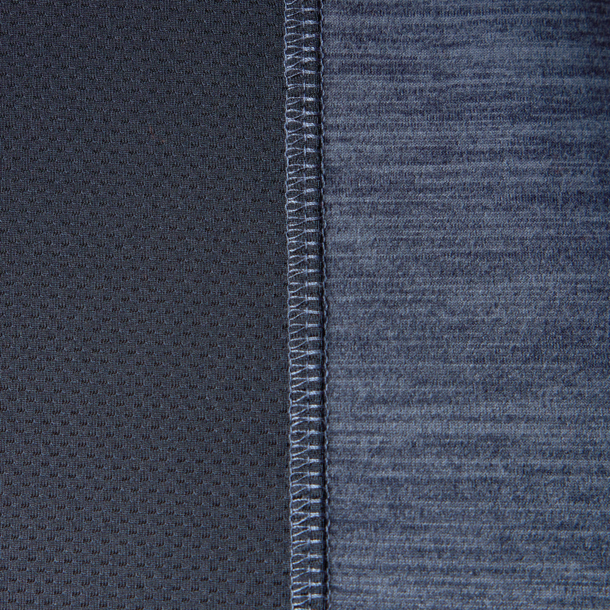 Close up of breathable mesh of the BRUNT lightweight quarter zip sun shirt with UPF protection in blue heather * 3