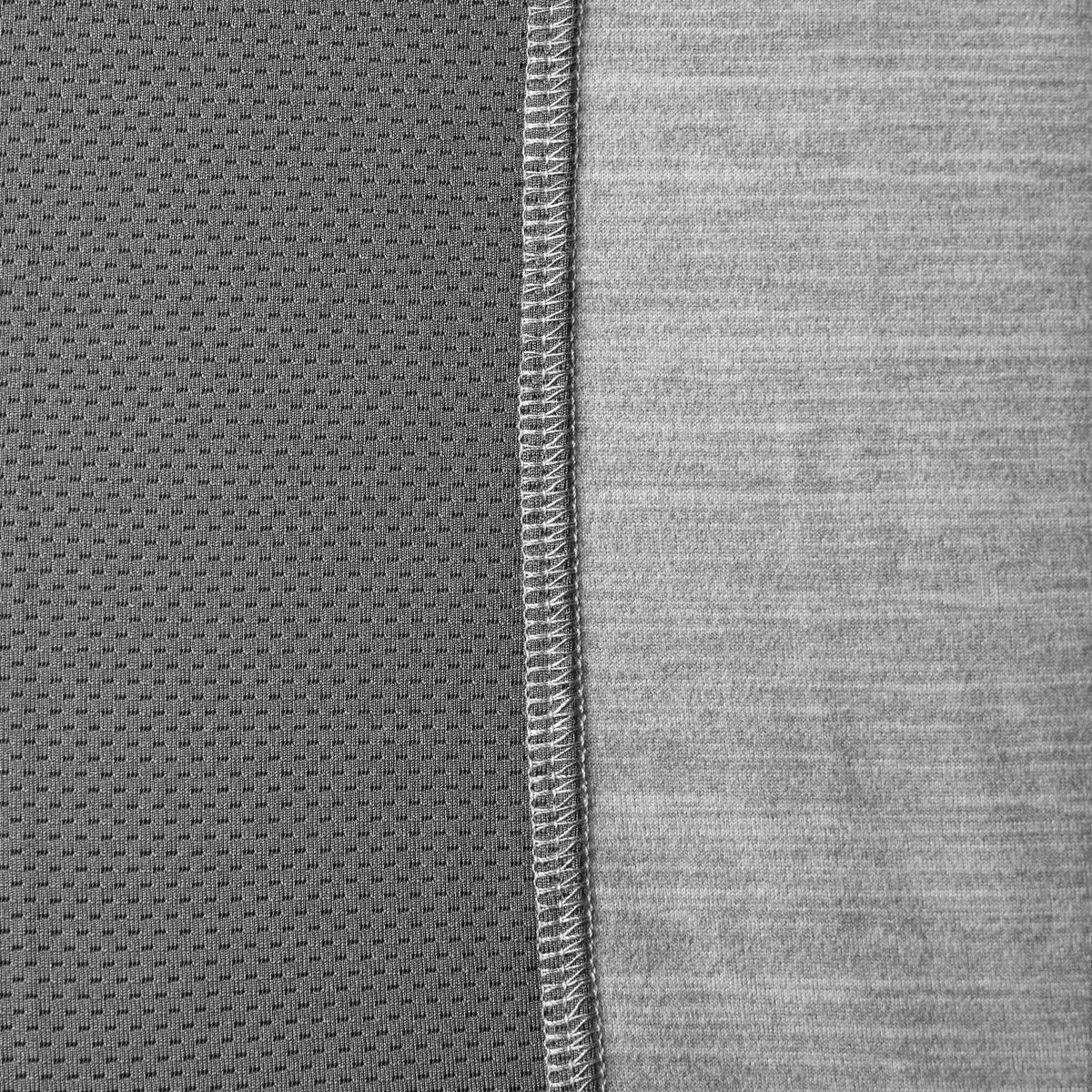 Close up of breathable mesh of the BRUNT lightweight quarter zip sun shirt with UPF protection in grey heather * 2