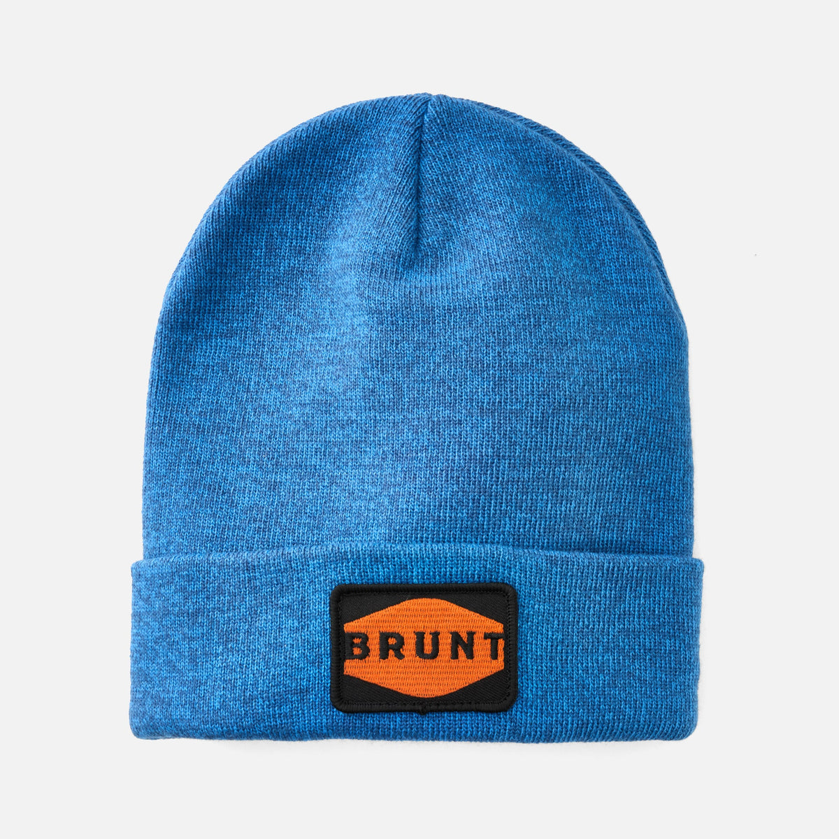 High quality cuffed beanie in heather blue with patch * 5