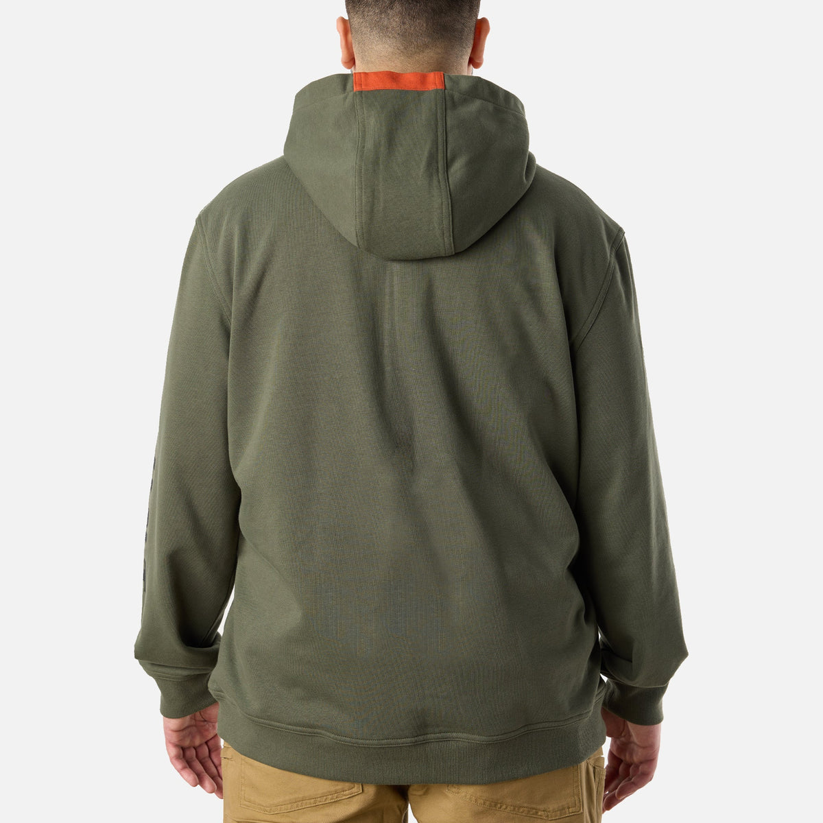 Back of BRUNT comfortable all-season levin work hoodie in moss * 1
