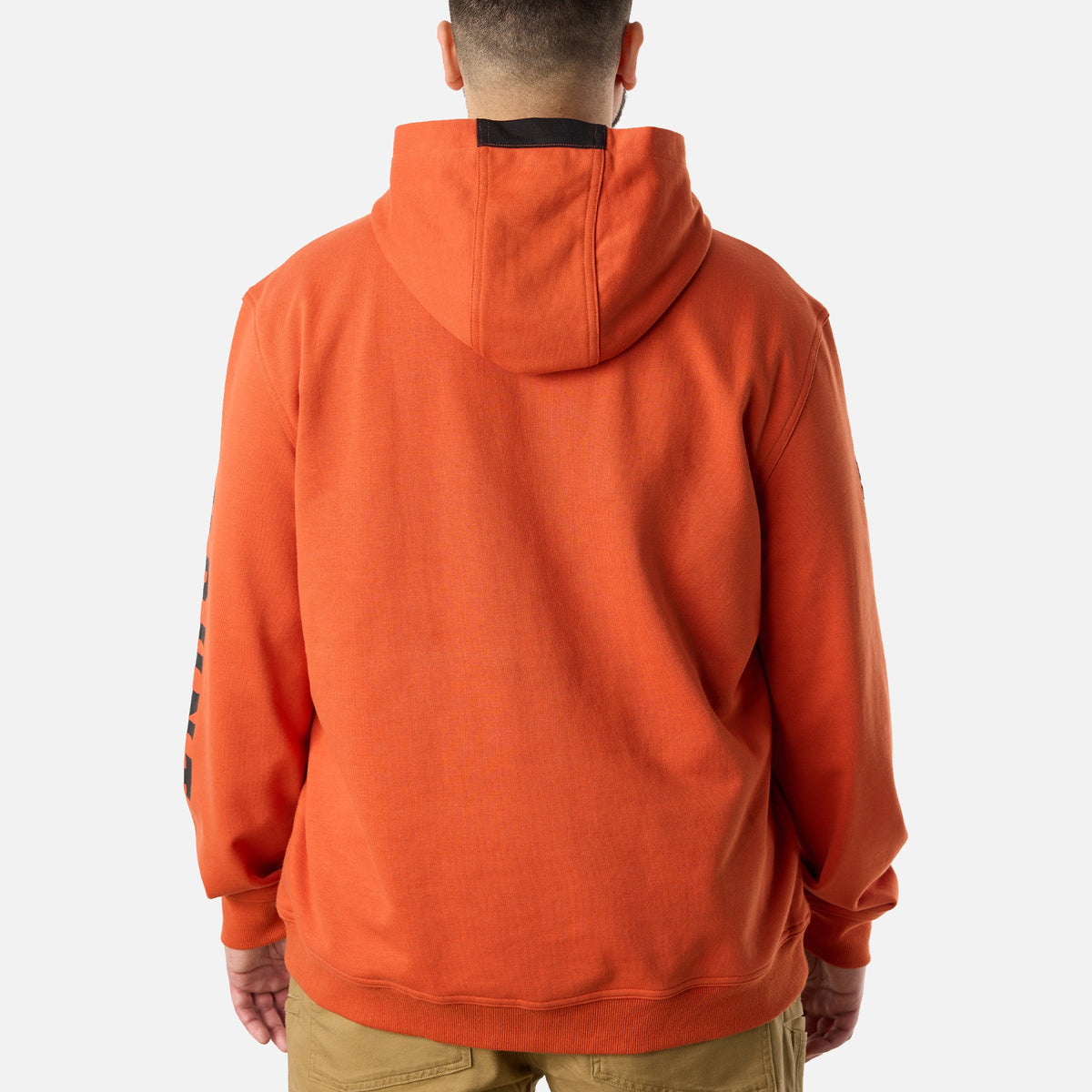 Back of BRUNT comfortable all-season levin work hoodie in BRUNT orange * 2