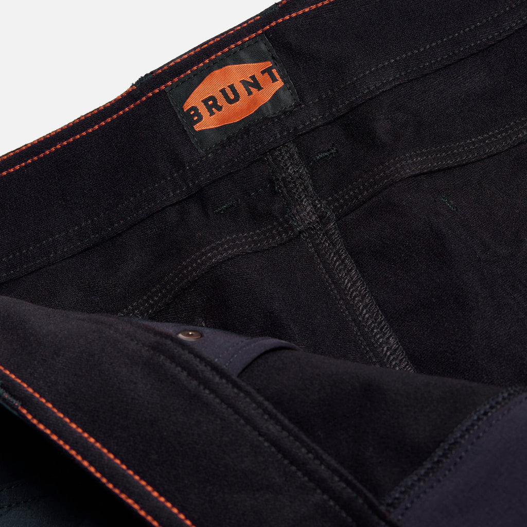 Inside lining of the BRUNT water-resistant lightweight lined costello work pant in black