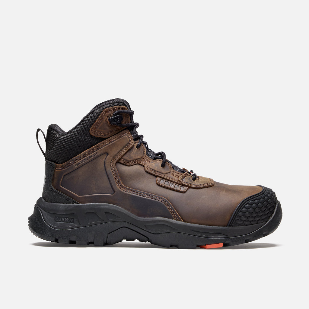 View 1 right side of the BRUNT 6 inch reinforced toe work boot in brown
