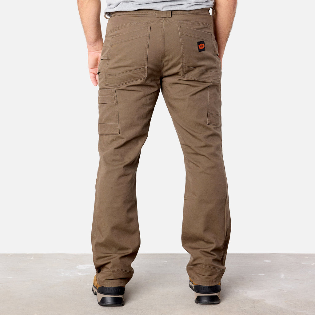 Back of BRUNT water resistant double-knee torra hd utility work pant in brown * 1