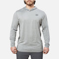 View 1 front of the BRUNT lightweight mckenna sun hoodie with UPF protection in grey heather * 3