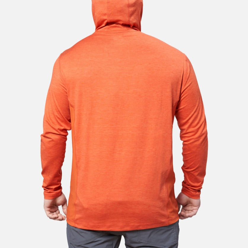 Back of the BRUNT lightweight mckenna sun hoodie with UPF protection in BRUNT orange * 1