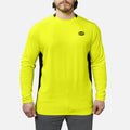 View 1 front of the BRUNT lightweight mckenna long sleeve sun tee with UPF protection in hi vis yellow * 0