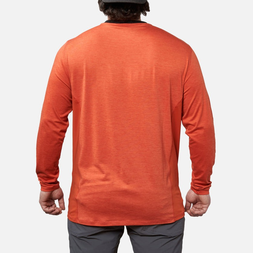 Back of the BRUNT lightweight mckenna long sleeve sun tee with UPF protection in BRUNT orange * 3