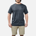 View 1 front of the BRUNT lightweight mckenna sun tee with UPF protection in blue heather * 3