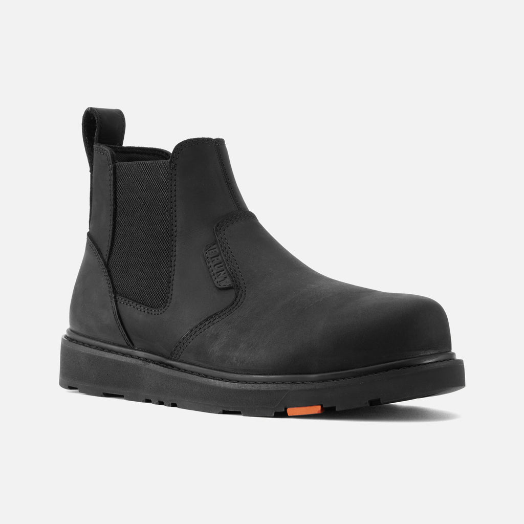 45 degree angle of the right BRUNT 6 inch water-resistant slip-on composite toe ohman work boot in black * 1