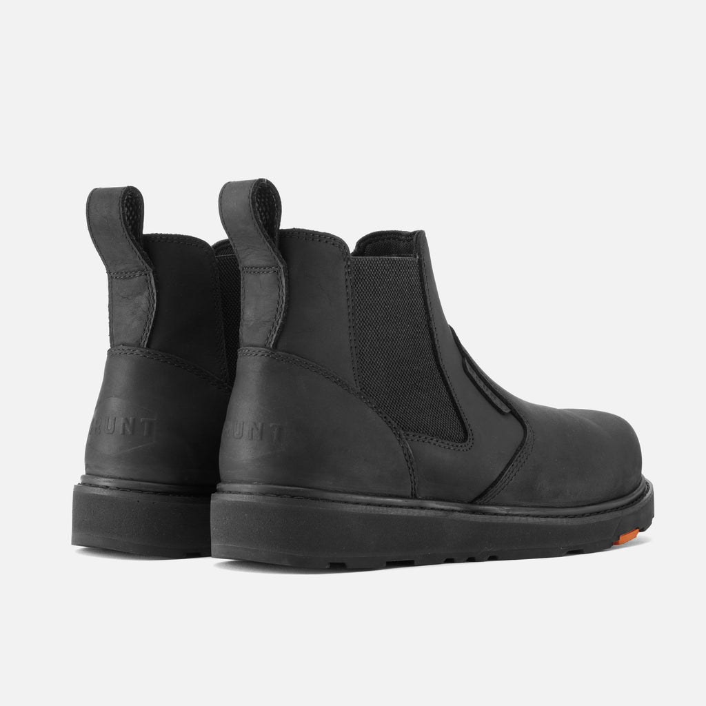 45 degree angle of the back BRUNT 6 inch water-resistant slip-on composite toe ohman work boot in black * 1