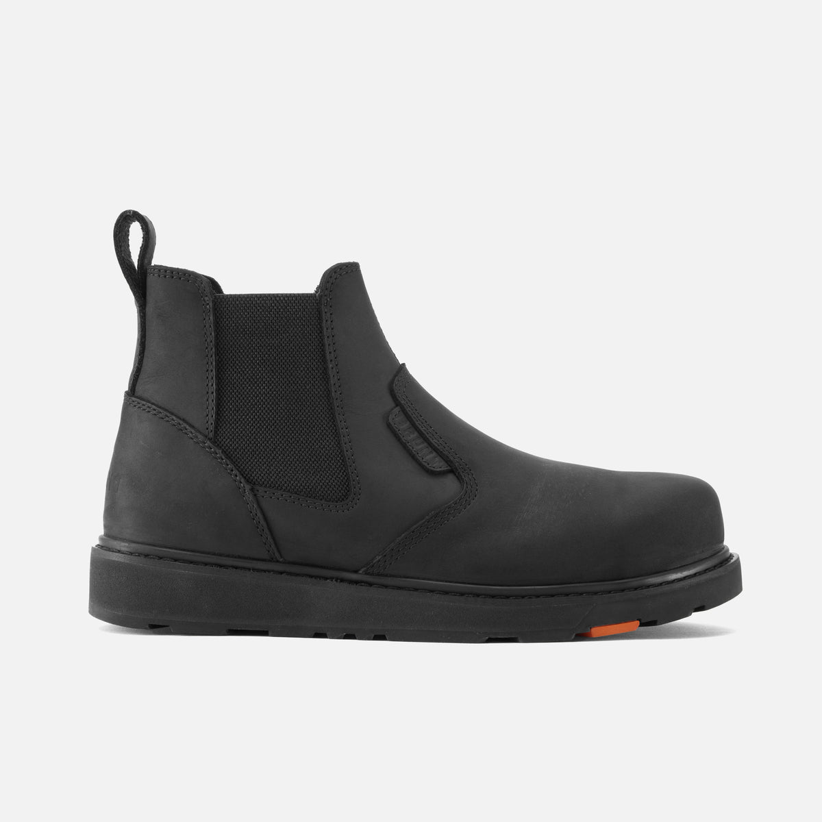 View 1 right side of the BRUNT 6 inch water-resistant slip-on ohman work boot in black * 1