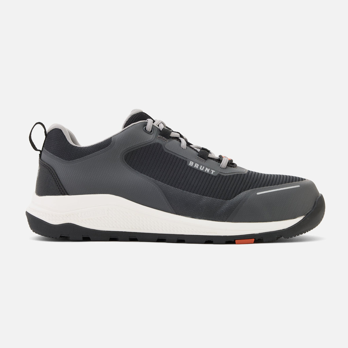 View 1 right side of the BRUNT 4 inch lightweight comp toe work sneaker in grey * 1