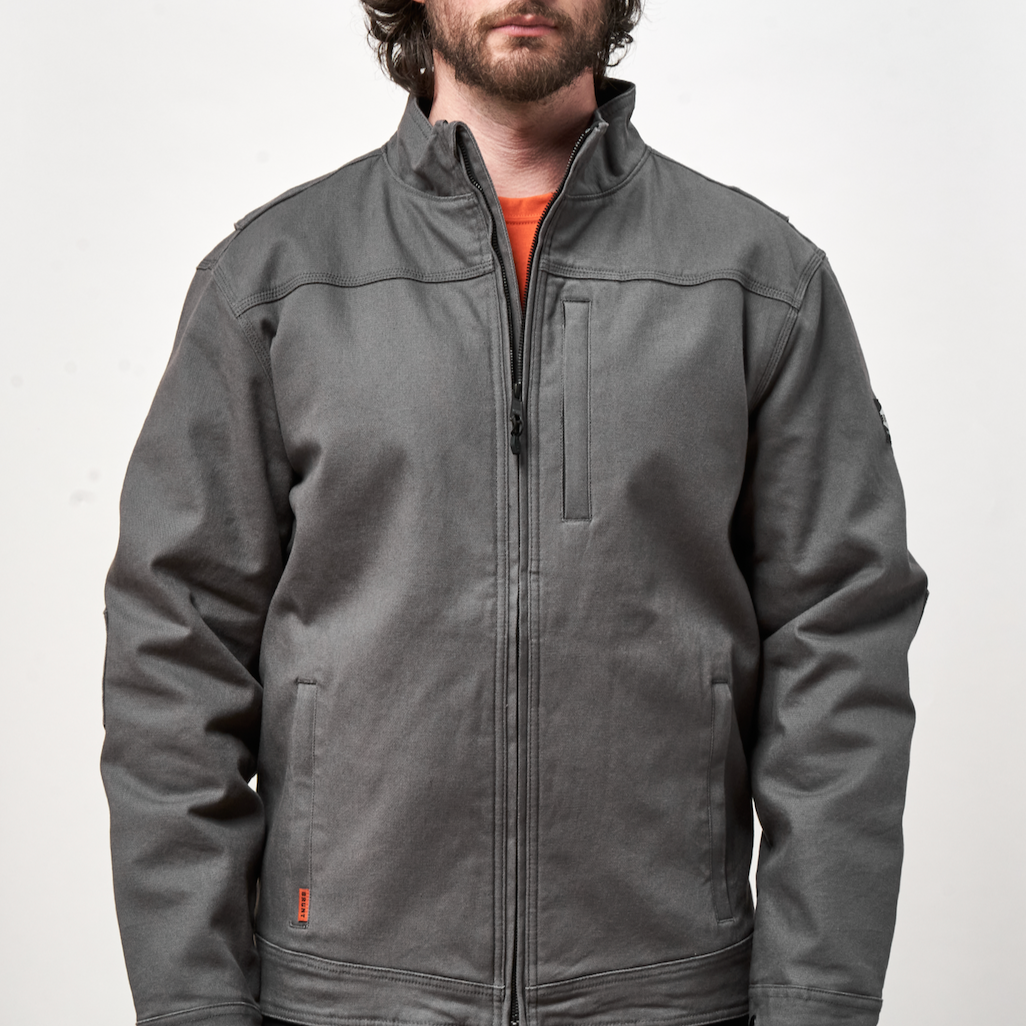 View 1 front of the BRUNT utility scott work jacket in charcoal * 1