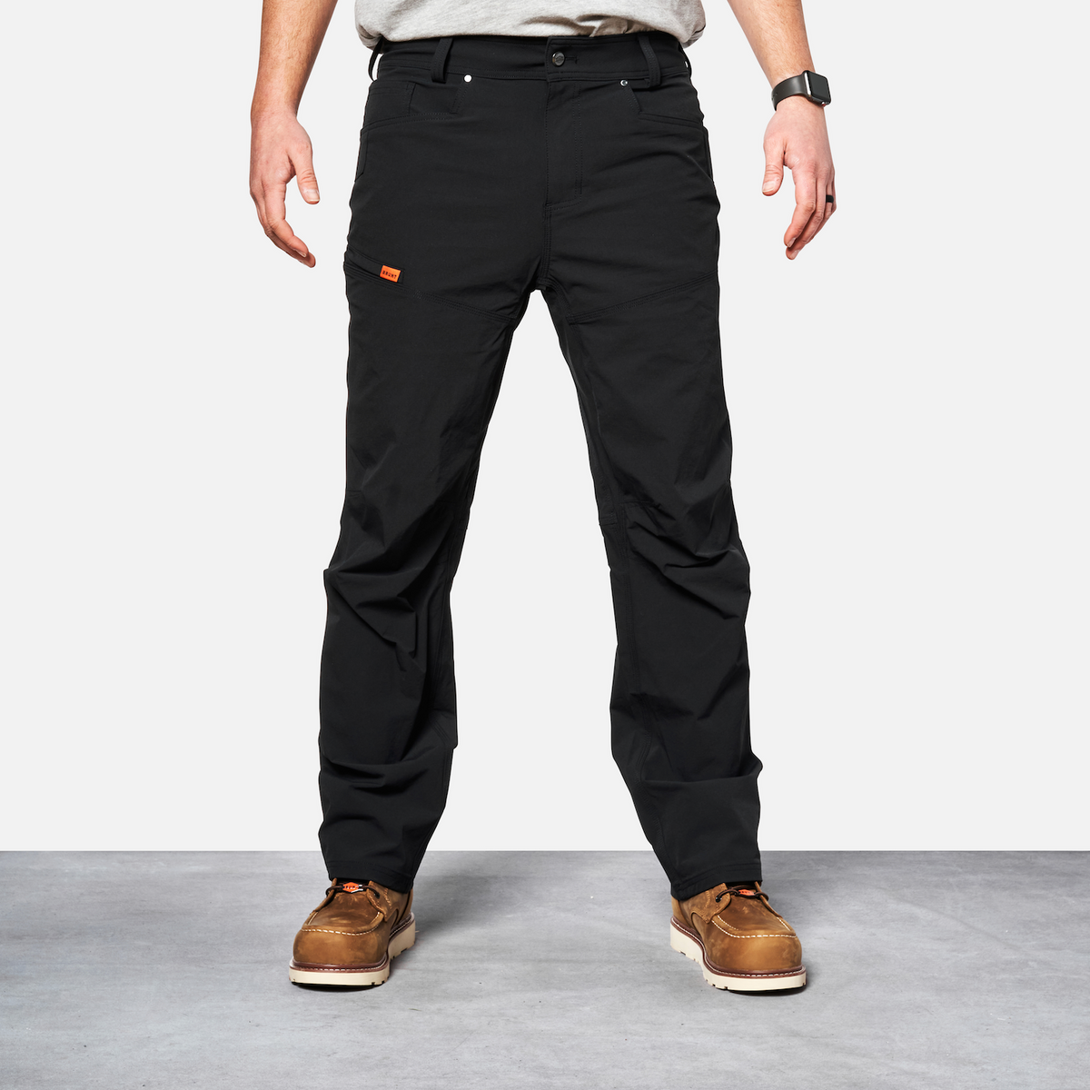 View 1 front of BRUNT water-resistant lightweight breathable costello work pant in black * 3