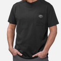 View 1 front of the BRUNT high quality short sleeve pocket tee in black * 0