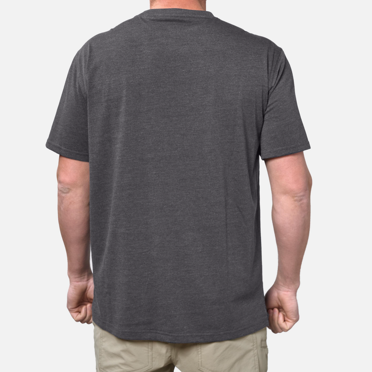 Back of the BRUNT high quality short sleeve pocket tee in dark grey * 2