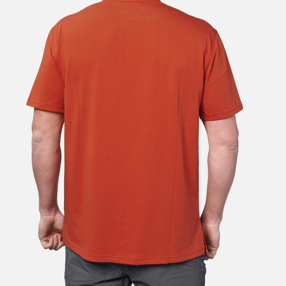 Back of the BRUNT high quality short sleeve pocket tee in BRUNT orange * 1