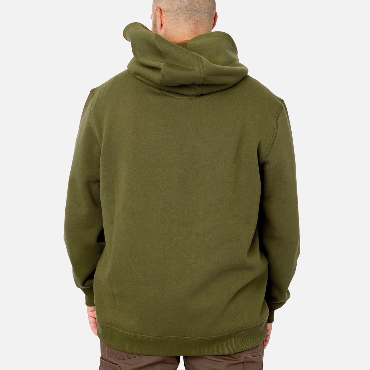 Back of the BRUNT water resistant full zip shevlin work hoodie in hunter green * 0